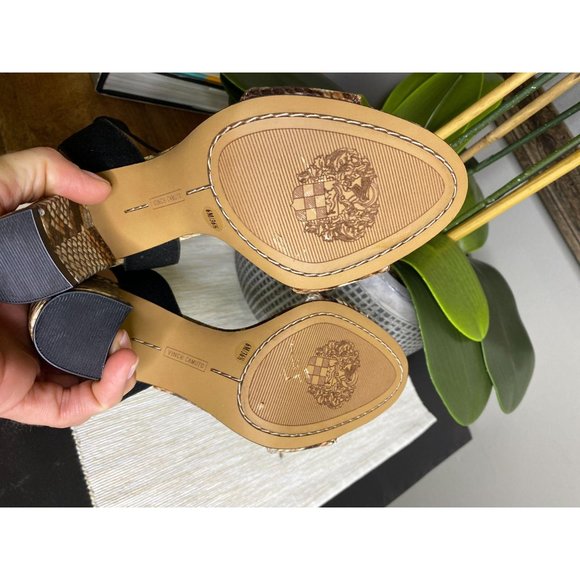 Vince Camuto Citriana Block Heel Sandal Snakeskin - Picture 12 of 12